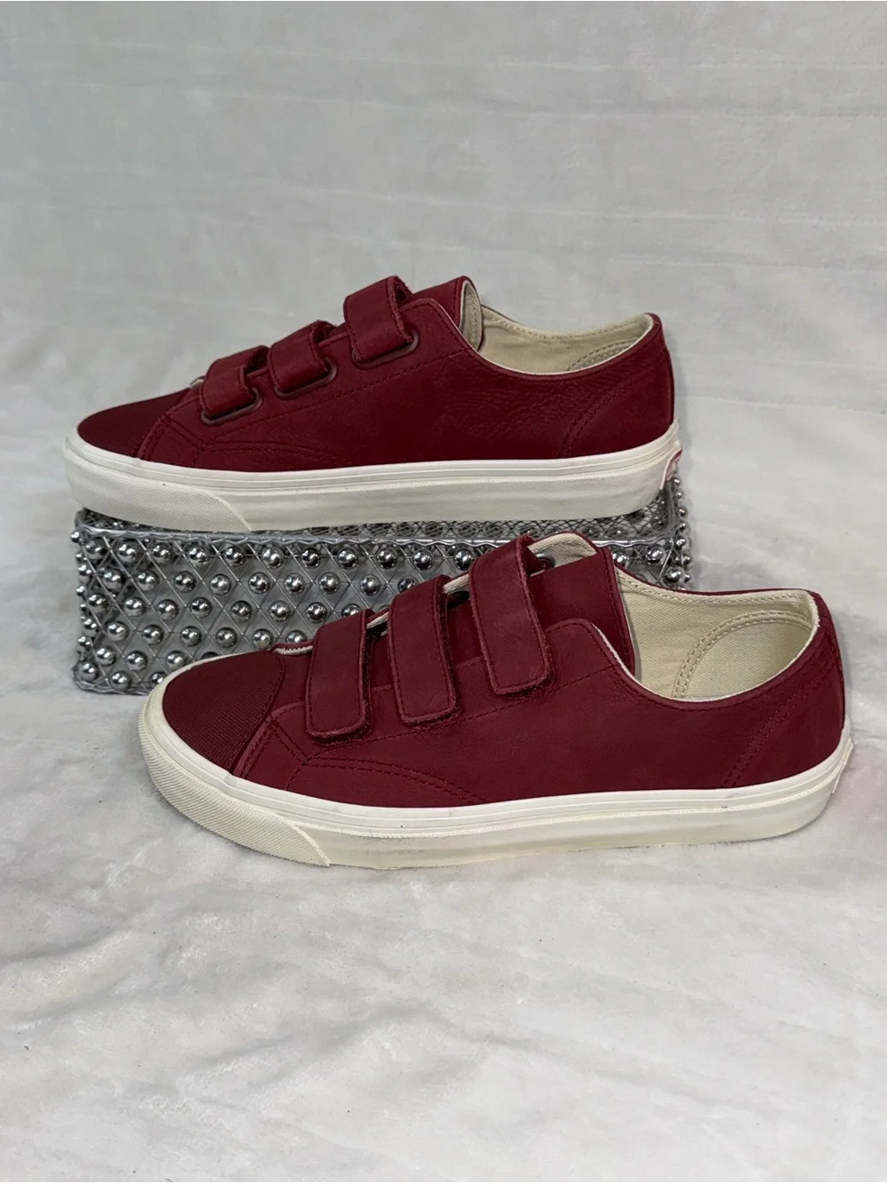 Vans  Maroon Triple-Strap Canvas Sneakers size 8 men / 9.5 women